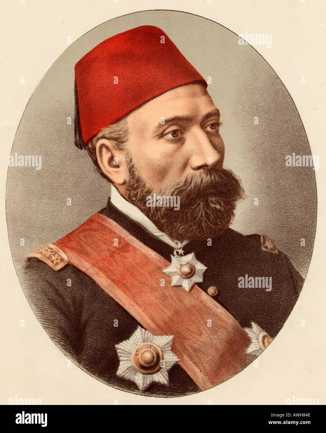 Osman Nuri Pascha oder Pasa, aka Ghazi Osman Pascha, 1832 - 1900. Osmanische Pasa und Feldmarschall. Stockfoto