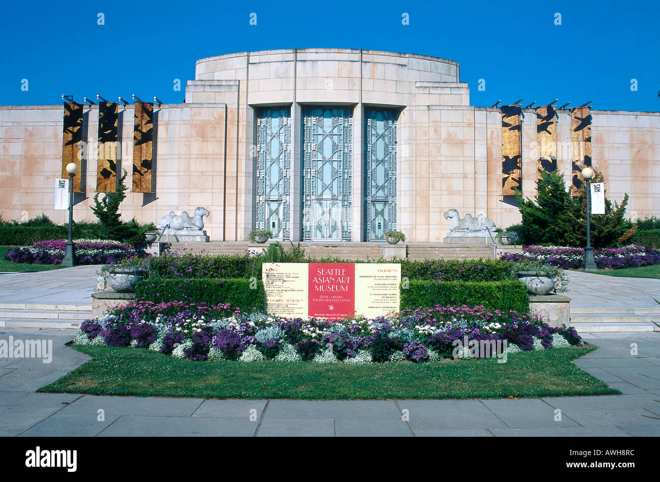 USA, Pacific Northwest, Washington State, Seattle, Volunteer Park, Seattle Asian Art Museum (1933), Art-Deco-Fassade Stockfoto
