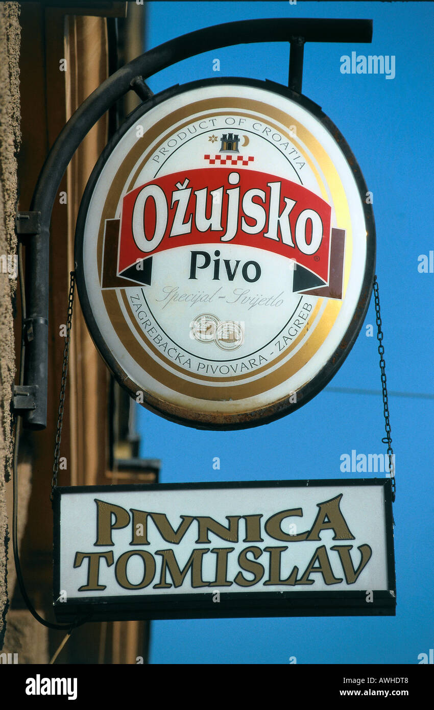 Kroatien, Zeichen für Pub, Pivnica in kroatischer Sprache Stockfoto