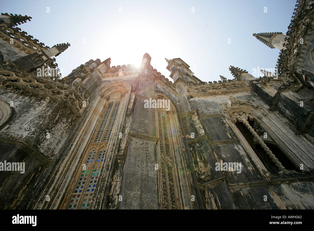 Die reich verzierte Kloster und unvollendeten Kapellen bei Batalha Portugal befinden sich die Gräber von König Duarte und seiner Frau Leonor Stockfoto