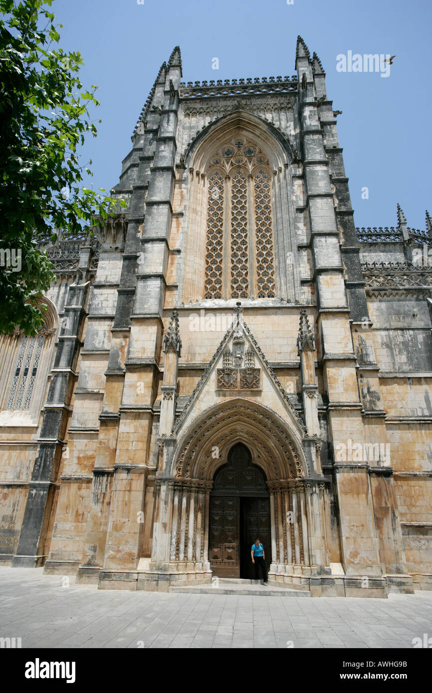 Die reich verzierte Kloster Batalha Portugal wo König Duarte und seiner Frau Leonor begraben sind Stockfoto