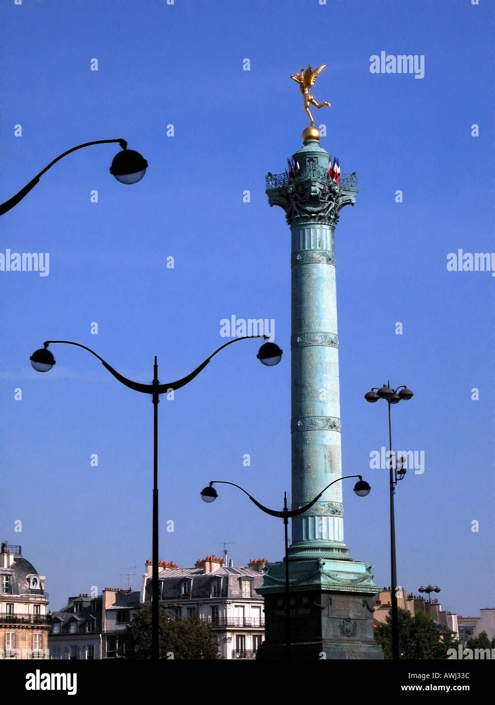 Spalte feiert die Revolution von 1830 in der Place De La Bastille Stockfoto