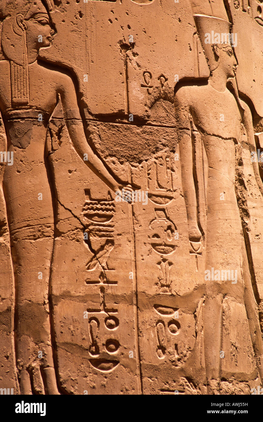 Hieroglyphen In das Tal der KönigeÄgyptenNordafrika Stockfotografie