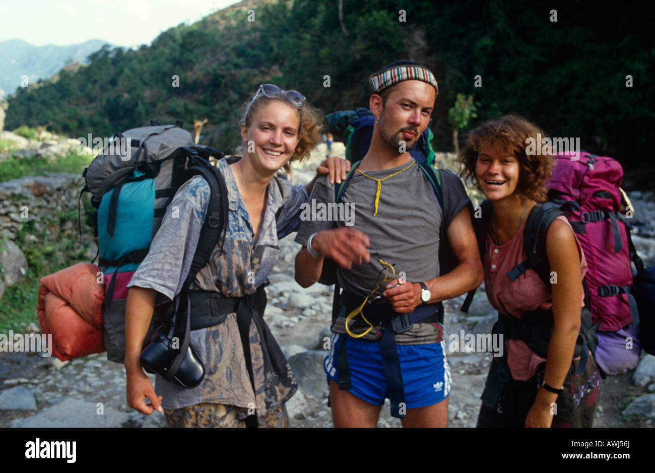 Wanderer In den Himalaya-Nepal-Asien Stockfoto
