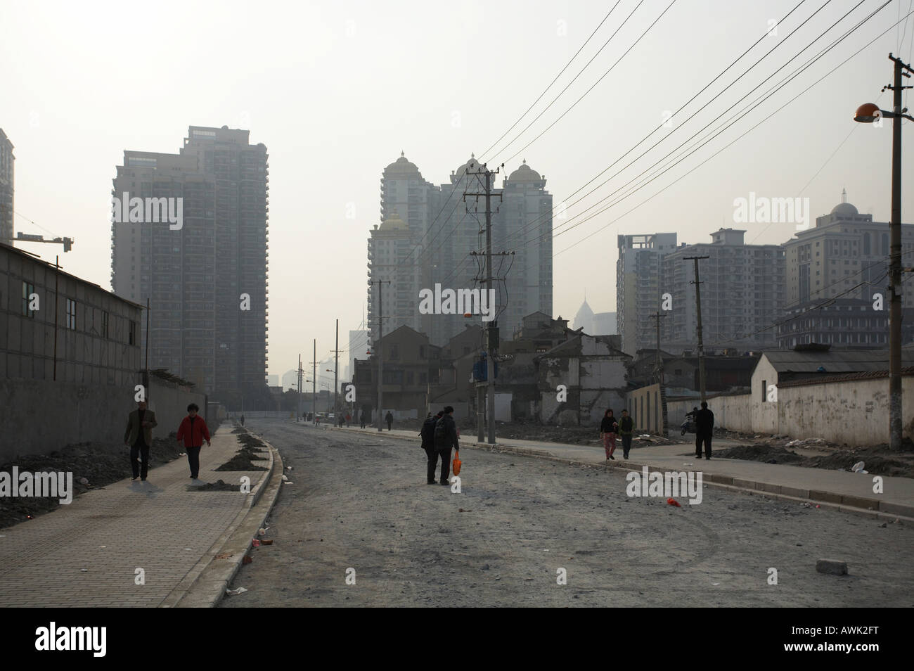 städtischen Abbruch und Sanierung in Puxi in Shanghai Stockfoto