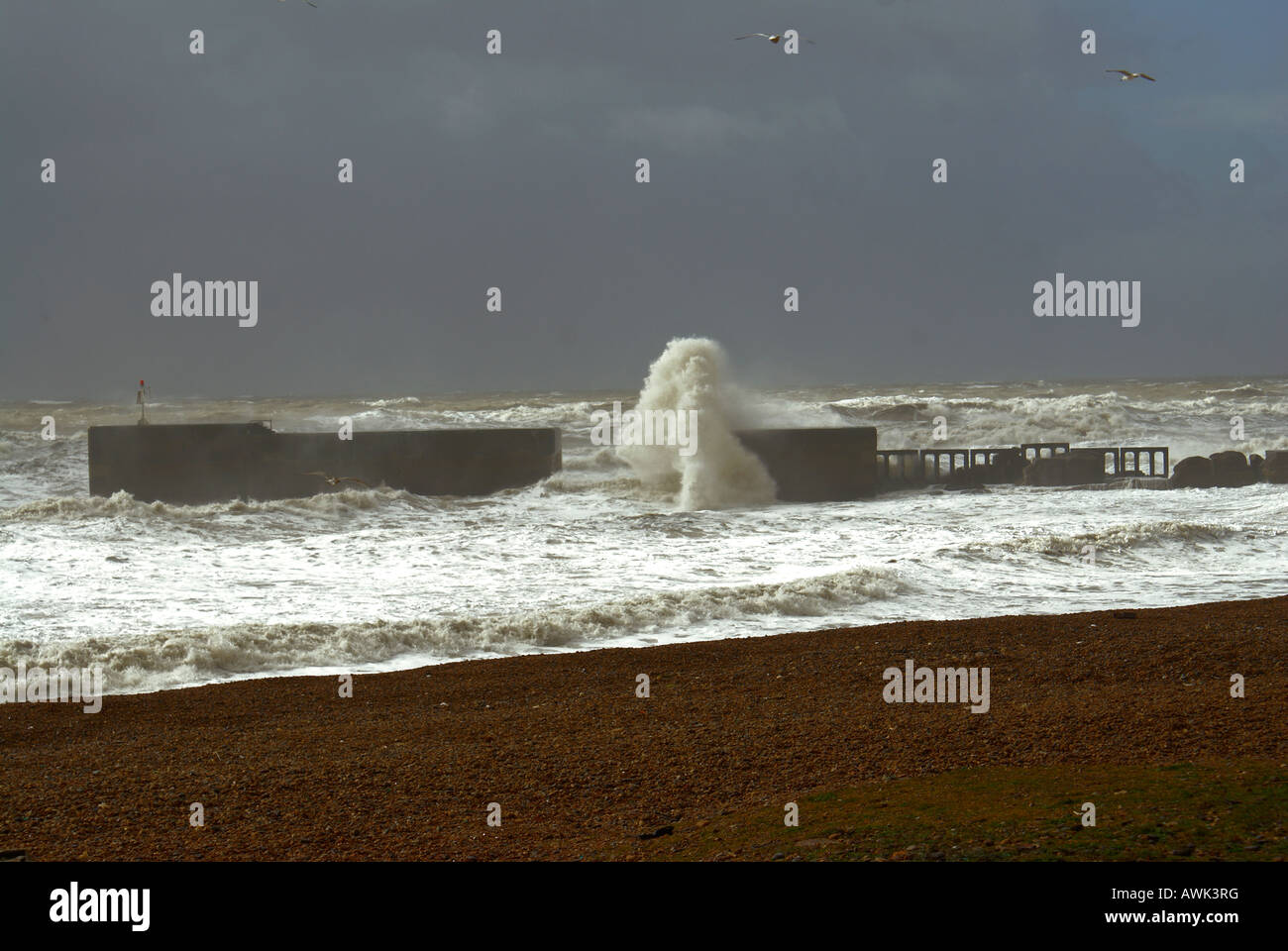 Rauhes Wetter aus Hastings UK Stockfoto