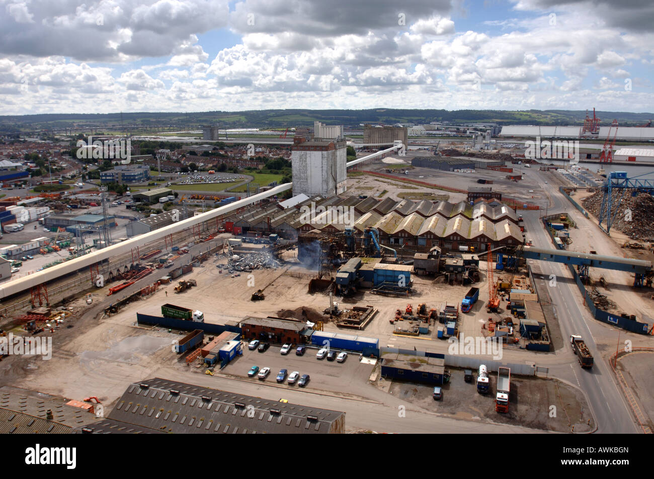 AVONMOUTH DOCKS UND INDUSTRIEGEBIET IN DER NÄHE VON BRISTOL UK Stockfoto