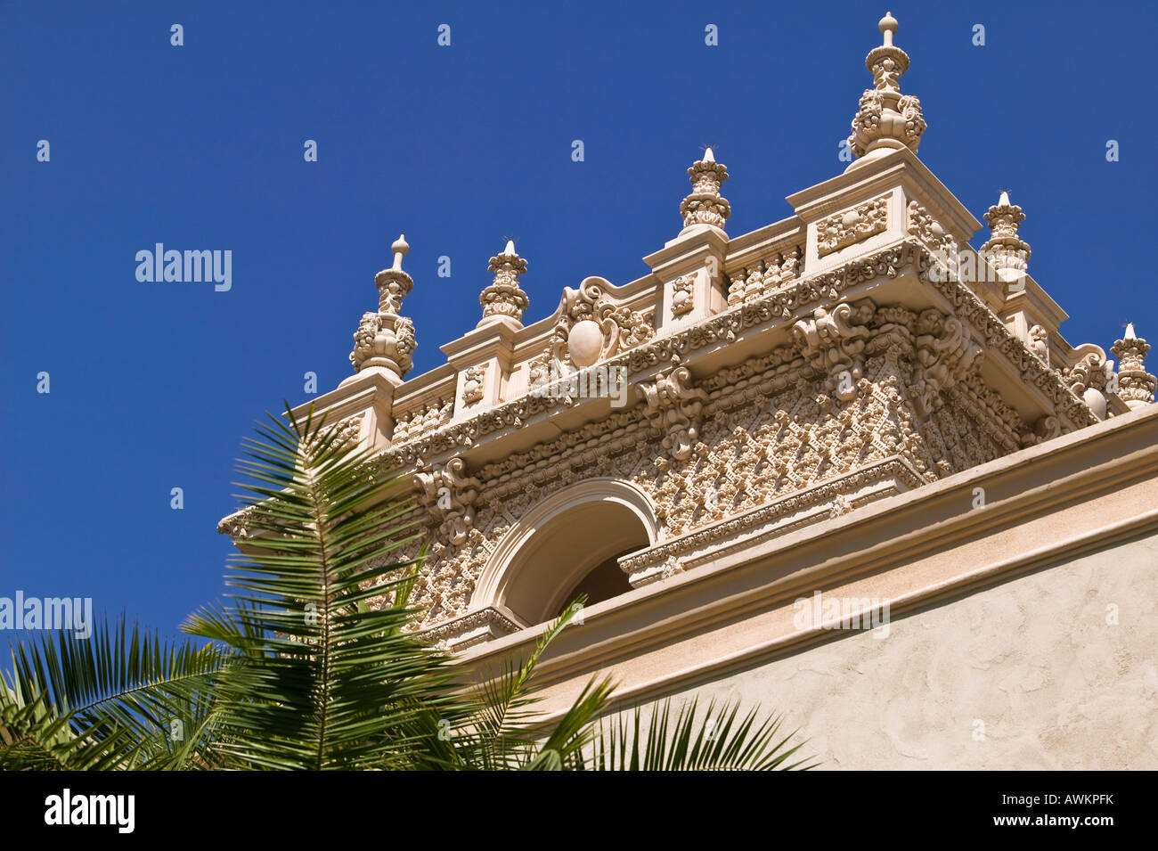 Stein der Architektur Balboa Park, San Diego, Kalifornien, USA Stockfoto