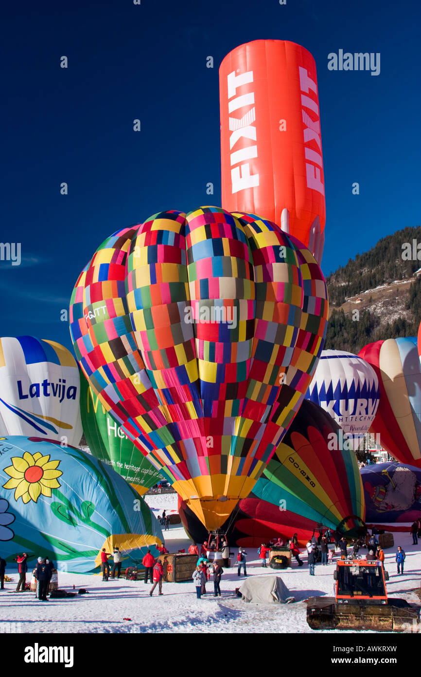 Chateau d ' Oex International Ballons Festival der Schweiz Stockfoto
