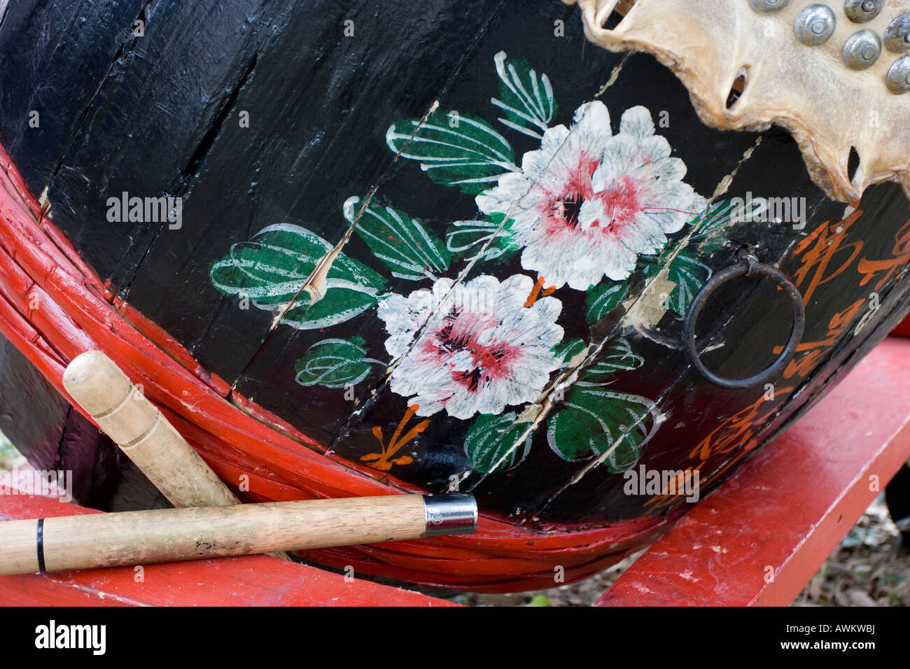 Traditionelle Datangu südlichen chinesischen Löwentanz Trommel Stockfoto