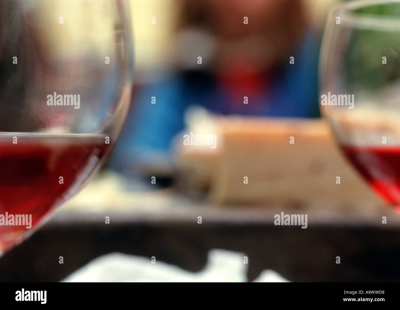 Gläser Wein, Nahaufnahme Stockfoto
