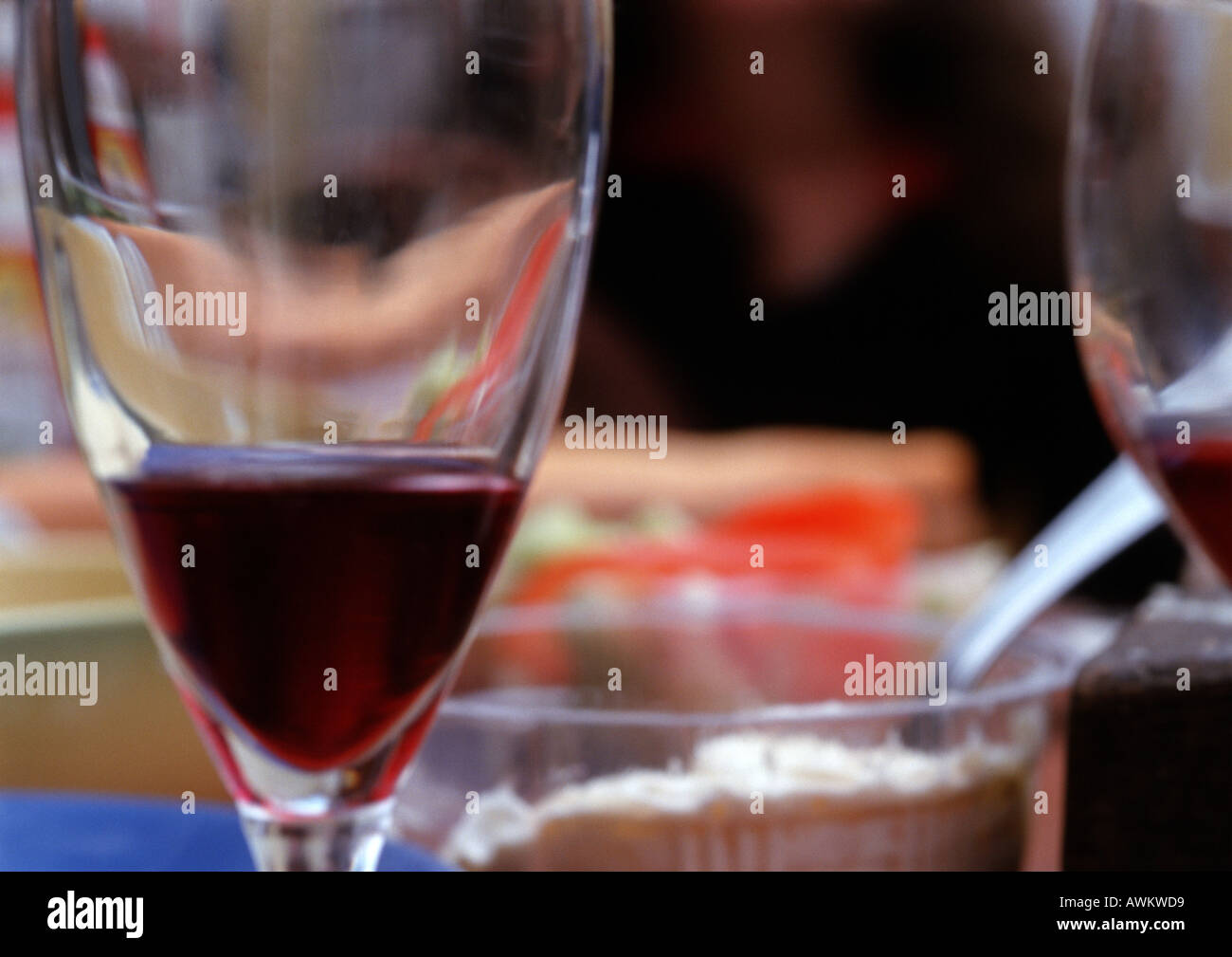 Glas Wein, Nahaufnahme Stockfoto