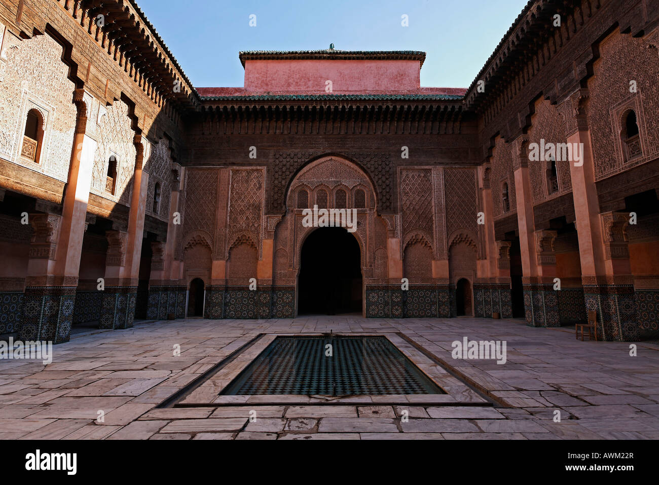 Ali-Ben-Youssef madrasah, historische theologische Akademie im Medina-Viertel, Marrakesch, Marokko, Afrika Stockfoto