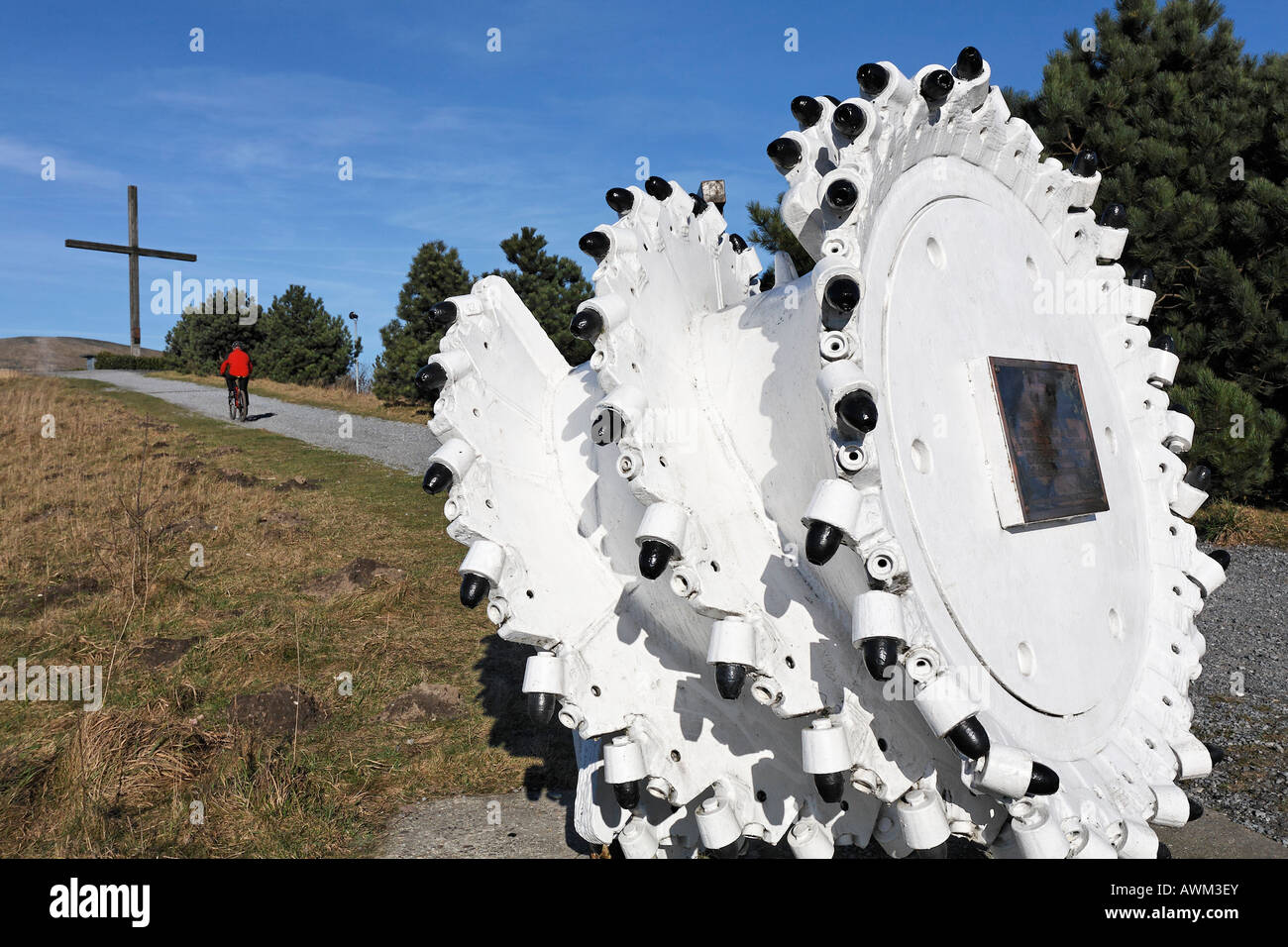 Spiralförmige Kohle Cutter auf der Haniel verderben Haufen, Bottrop, Nordrhein-Westfalen, Deutschland, Europa Stockfoto