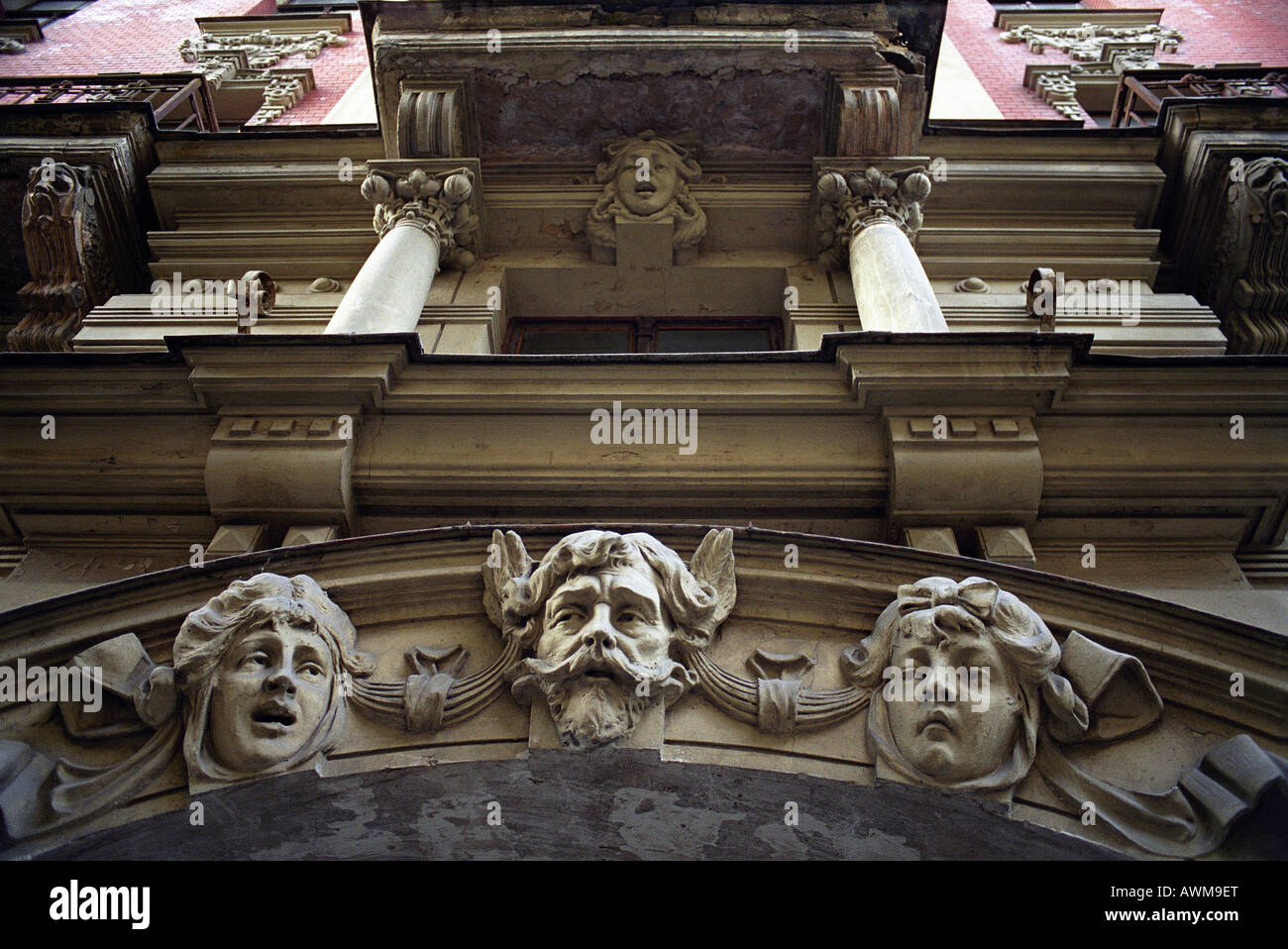 Jugendstil-Fassade in Riga, Lettland Stockfoto