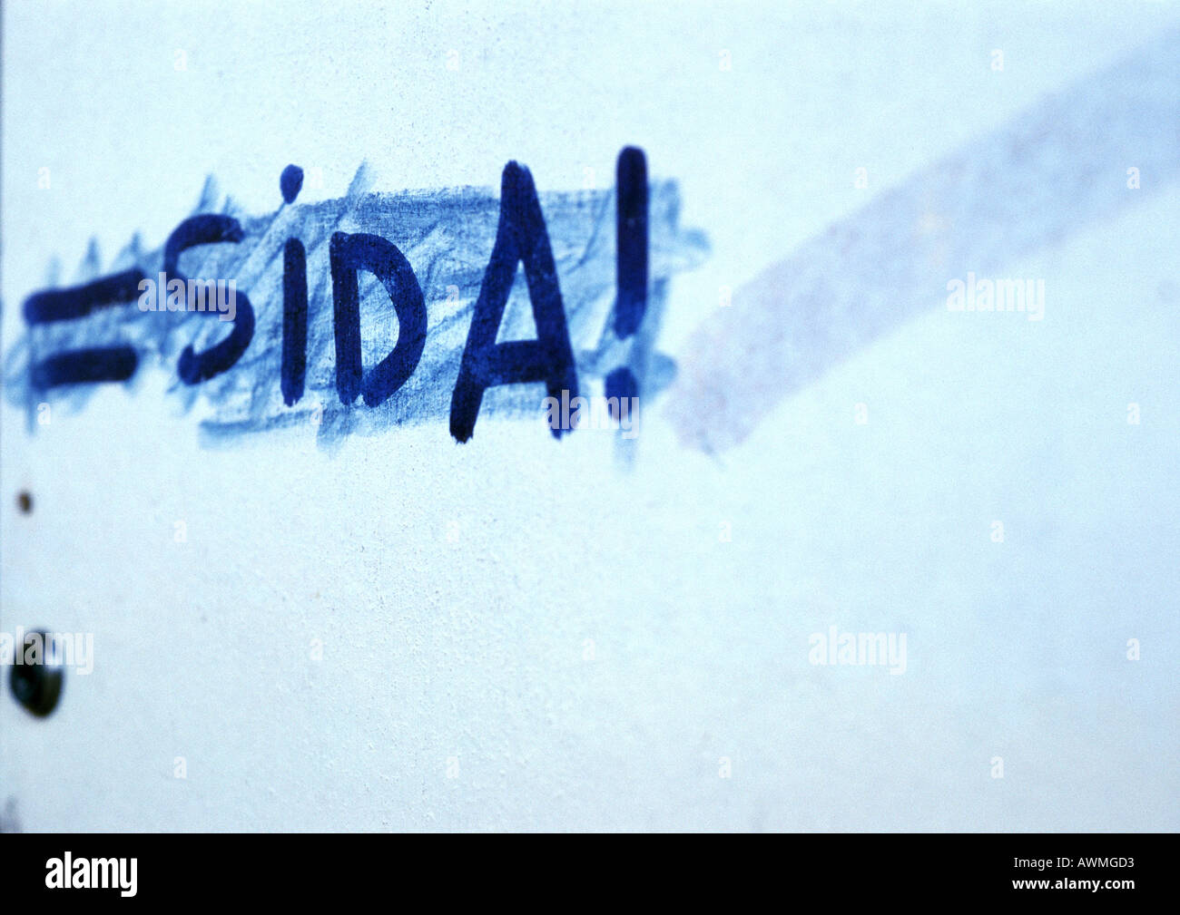 AIDS-Text auf Französisch Stockfoto