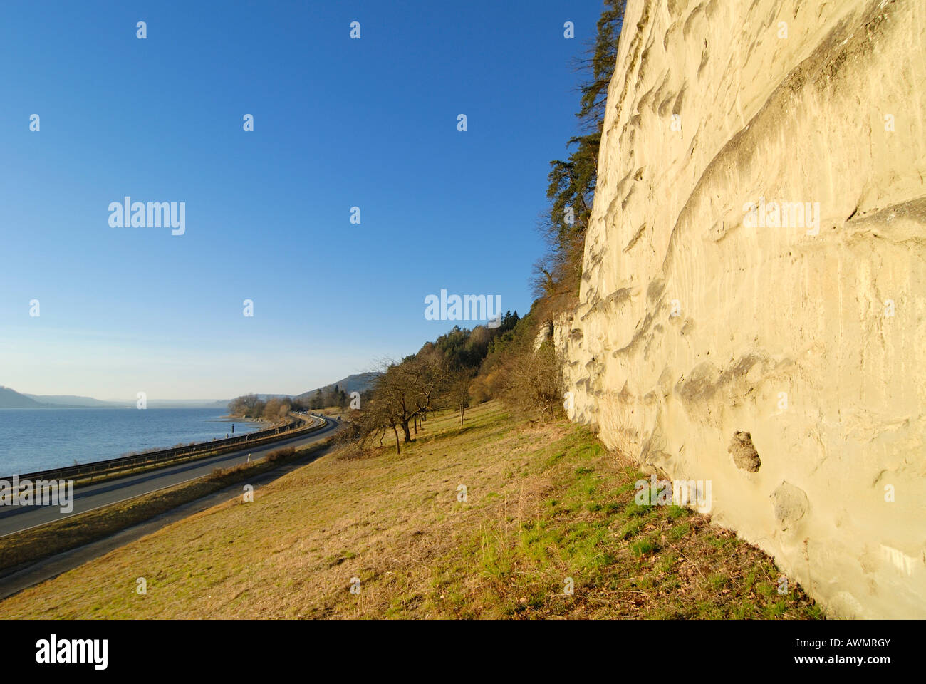 Sandsteinfelsen am Ufer des Bodensee, Baden-Württemberg, Deutschland, Europa Stockfoto