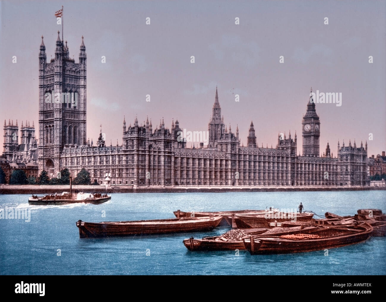 Der Palace of Westminster auch bekannt als die Houses of Parliament und Westminster-Palast in London Stockfoto