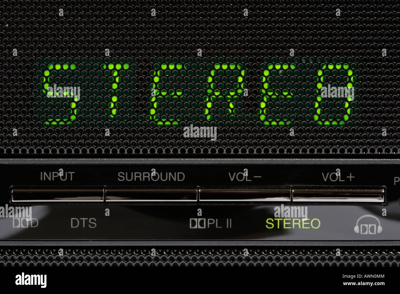 Nahaufnahme von einem Heimkino mit STEREO-sound-System beleuchtet Stockfoto