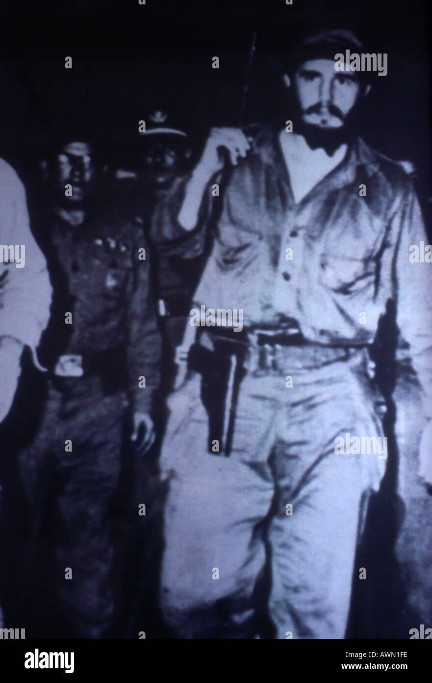 Wiedergabe von Foto von Fidel Castro Kuba Stockfoto
