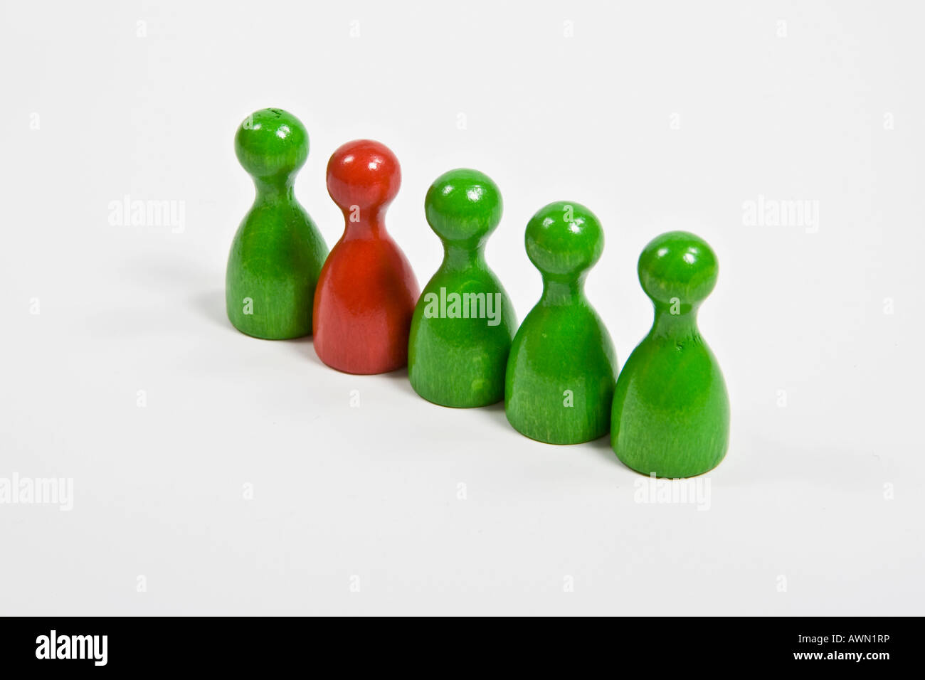 Roten und grünen Männchen Stockfoto