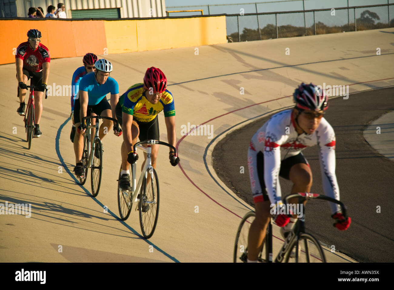 Fahrrad Rennen Velodrom Balboa Park, San Diego, Kalifornien, USA Stockfoto