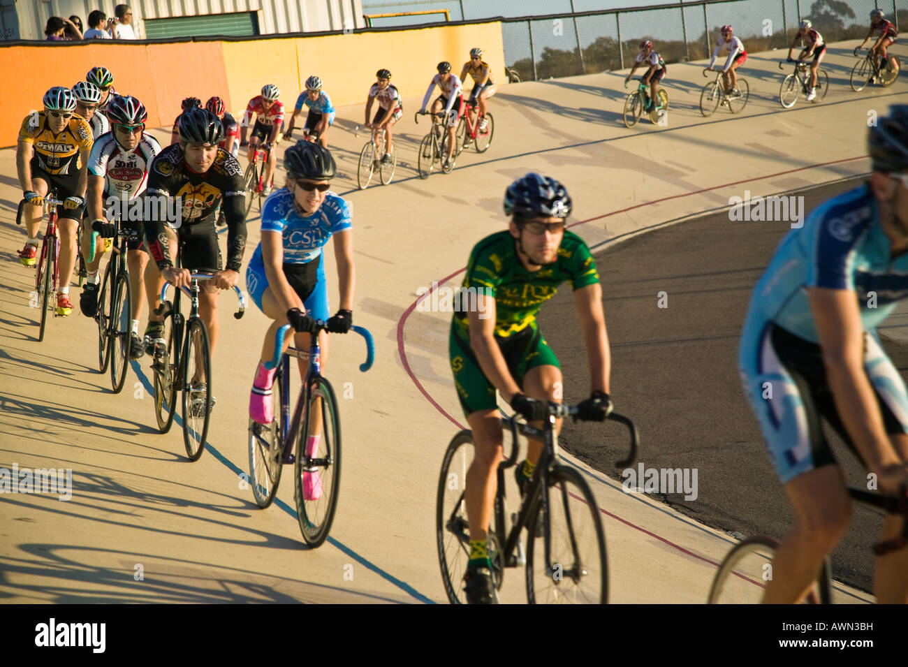 Fahrrad Rennen Velodrom Balboa Park, San Diego, Kalifornien, USA Stockfoto