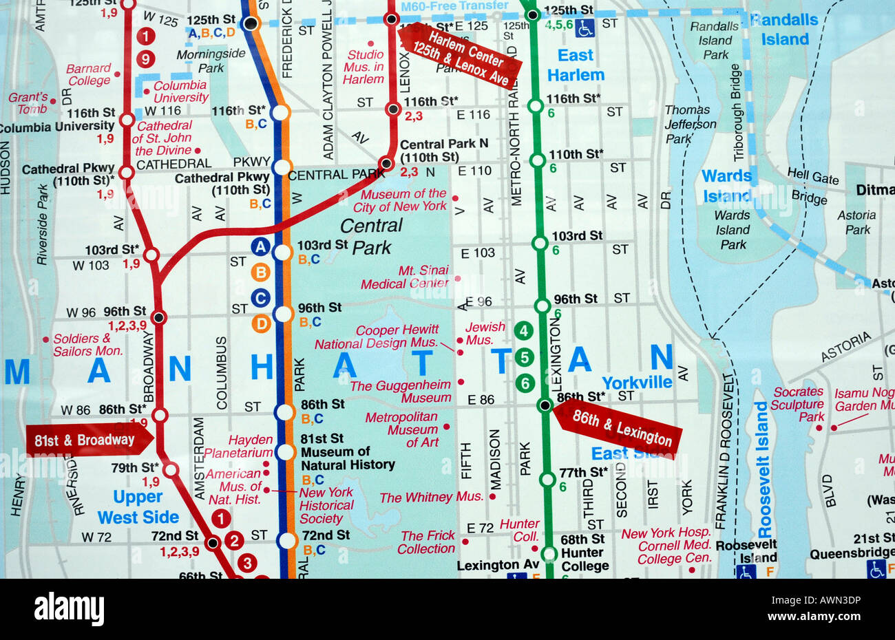 U Bahn Plan Manhattan New York Usa Stockfotografie Alamy