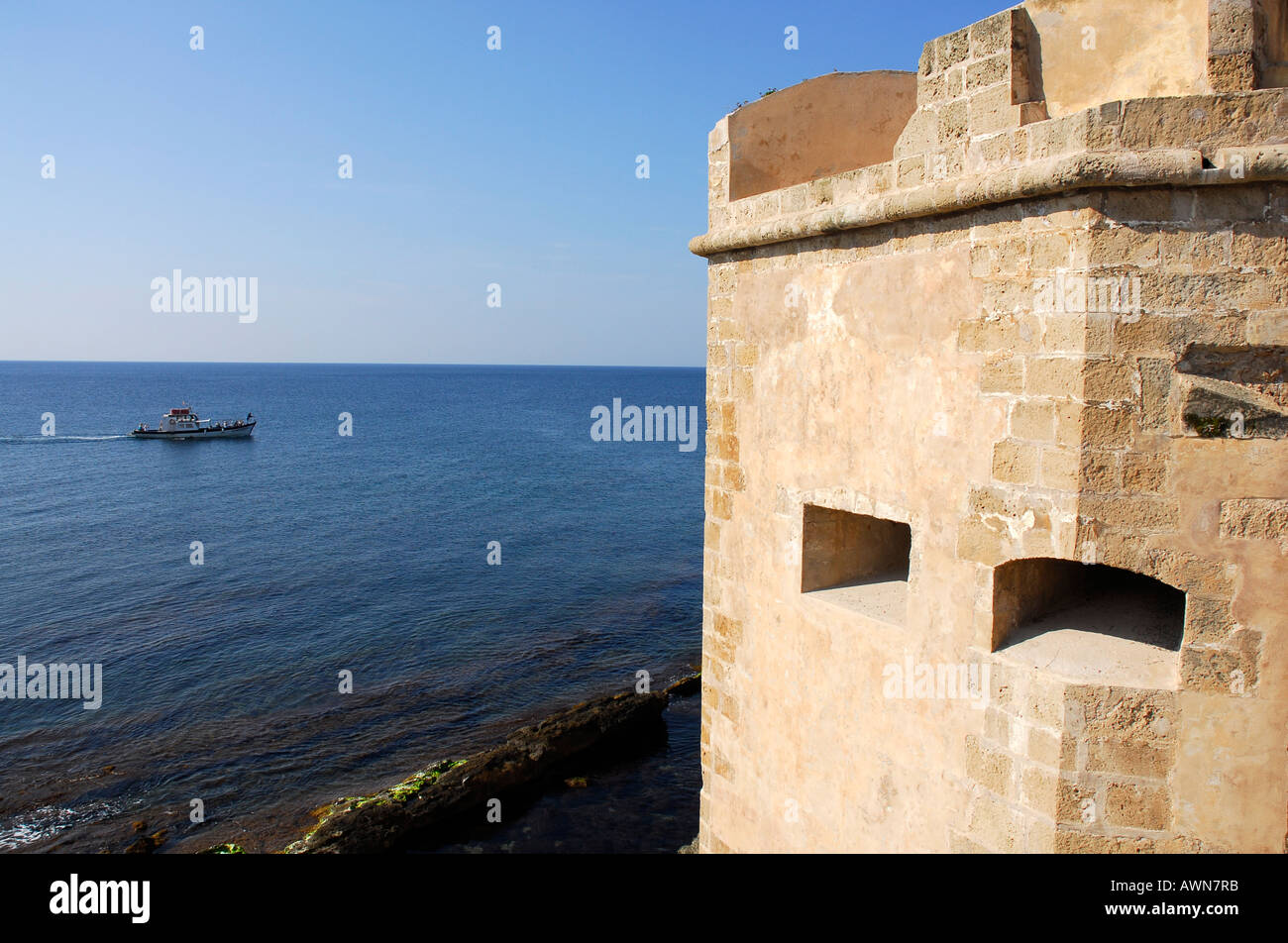 Stadtmauer von Alghero Stockfoto