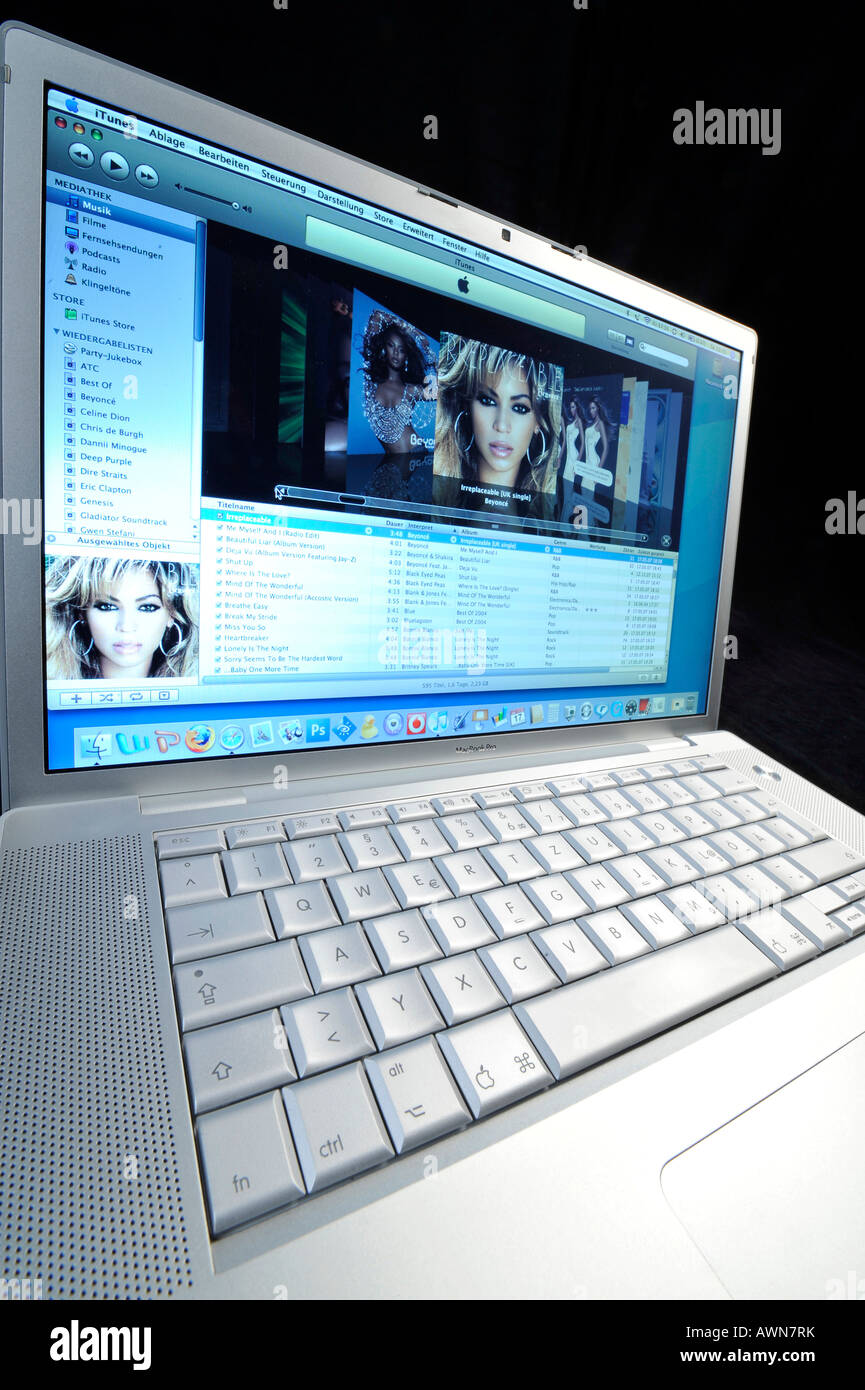 Notebook iTunes Stockfoto
