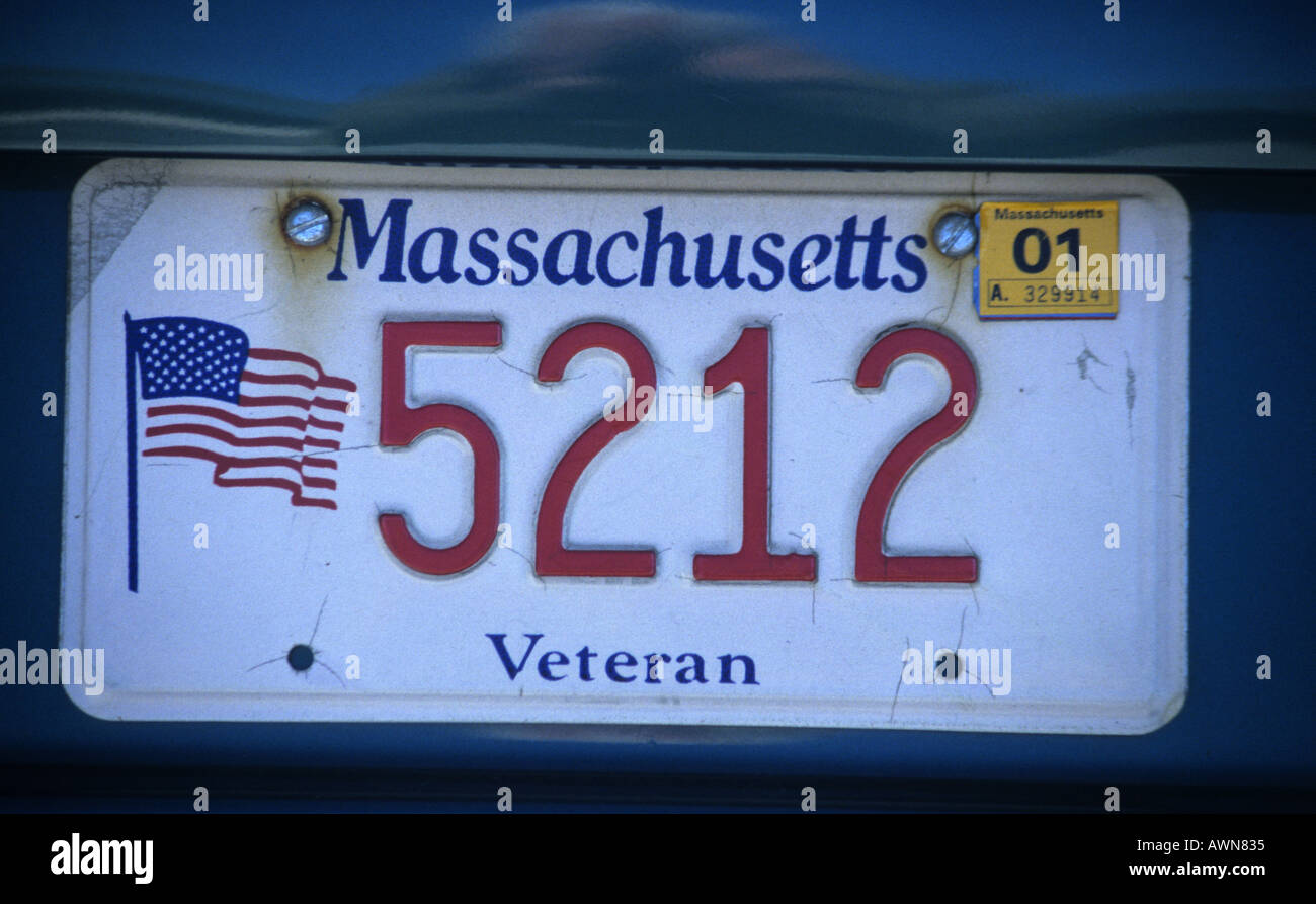 Personalisierte Auto Kennzeichen in Massachusetts N England USA Stockfoto