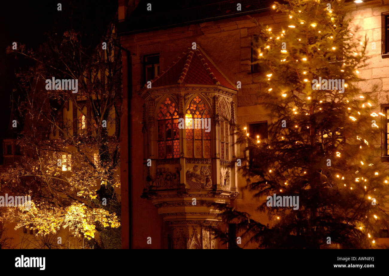 Sebalduskirche Kirche, Weihnachtsbaum, Nürnberg, Franken, Bayern, Deutschland, Europa Stockfoto