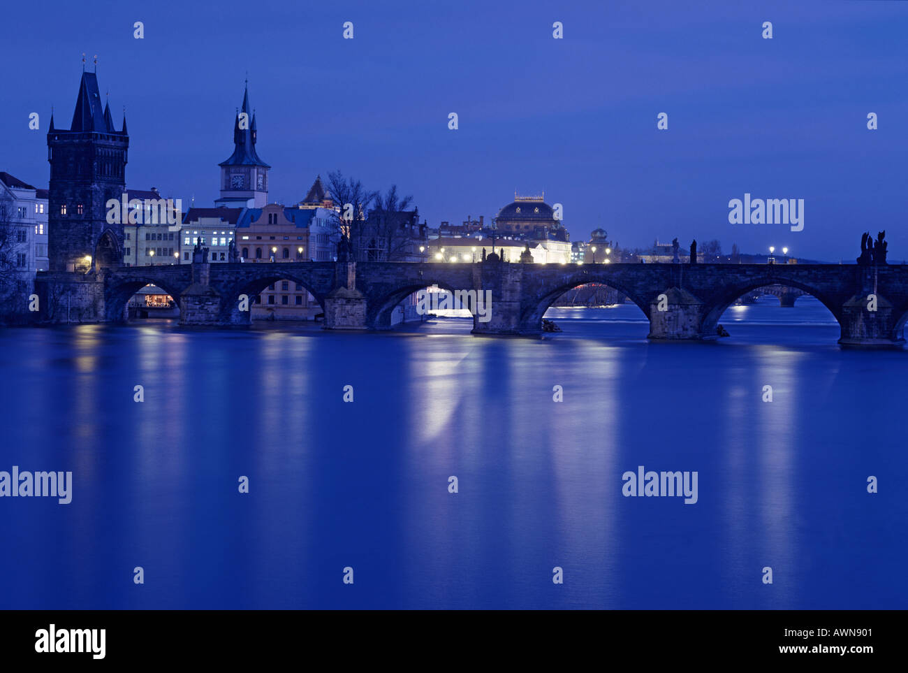 Moldau, Prag, Tschechische Republik Stockfoto