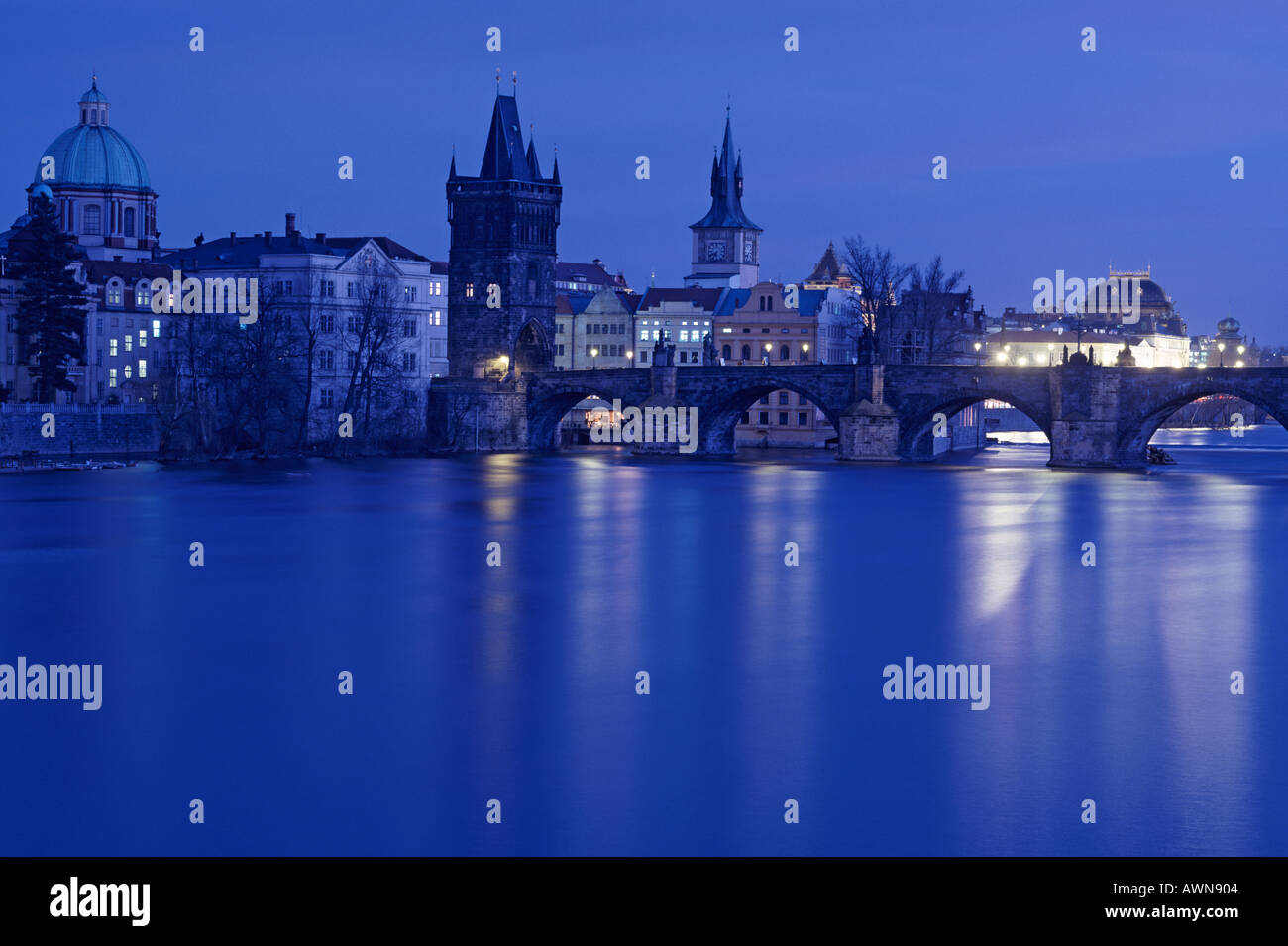Moldau, Prag, Tschechische Republik Stockfoto