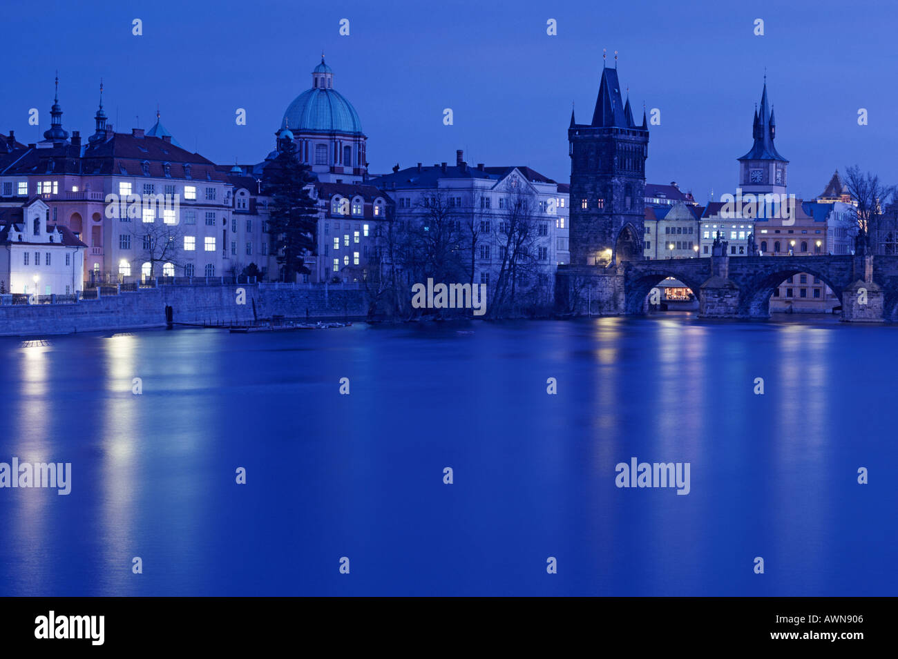 Moldau, Prag, Tschechische Republik Stockfoto