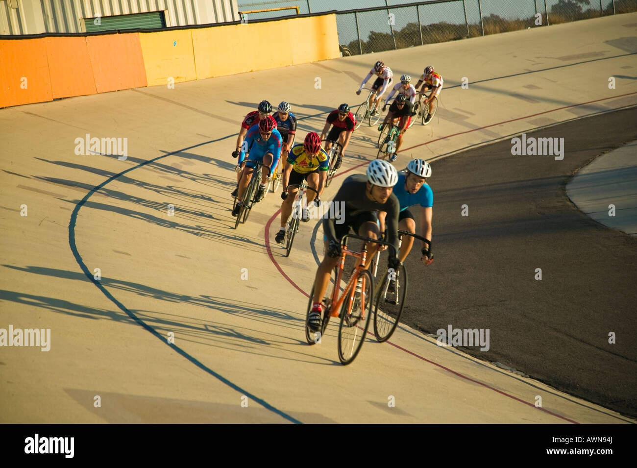 Fahrrad Rennen Velodrom Balboa Park, San Diego, Kalifornien, USA Stockfoto