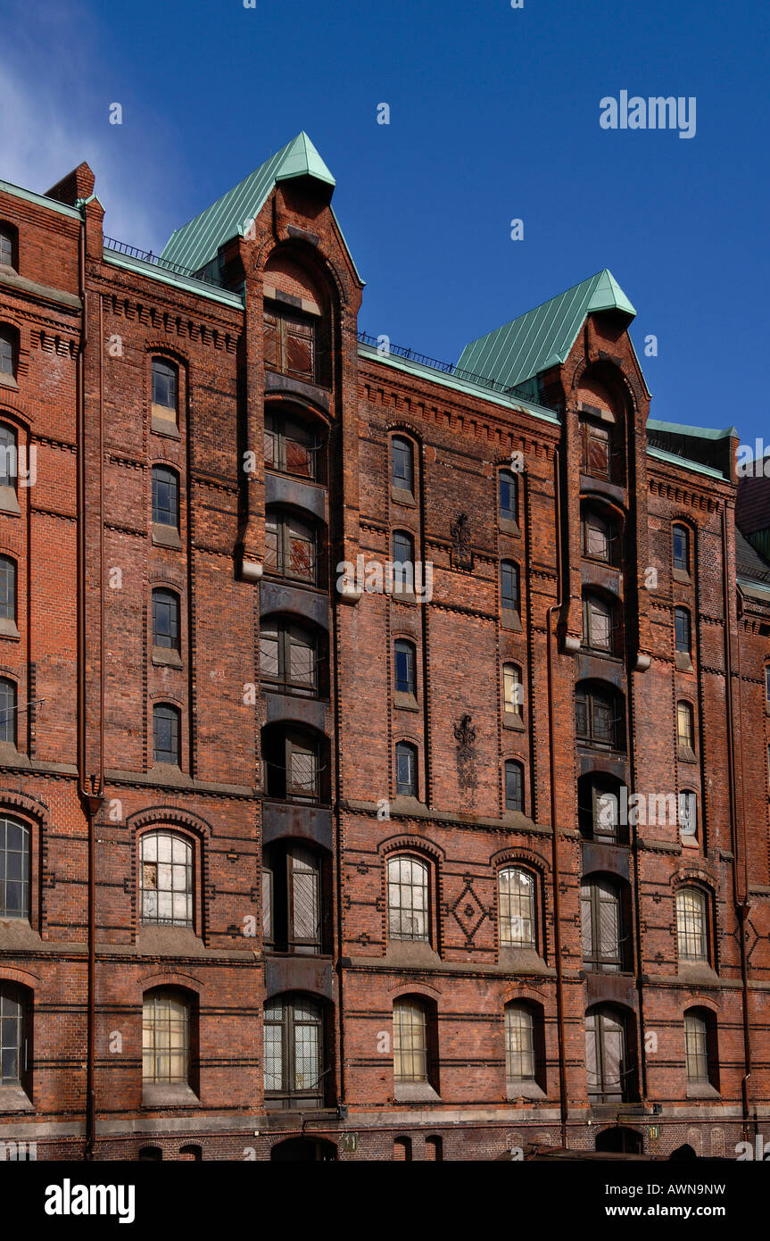 Wende des Jahrhunderts Lagerkomplex in die Speicherstadt in Hamburg, Deutschland, Europa Stockfoto