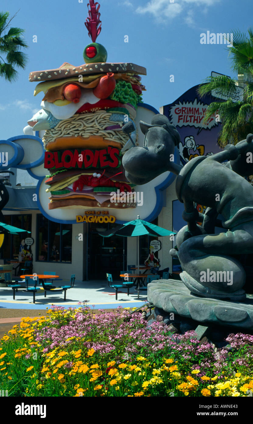 Popeye-Statue im Islands of Adventure Theme Park Florida USA 2003 Stockfoto