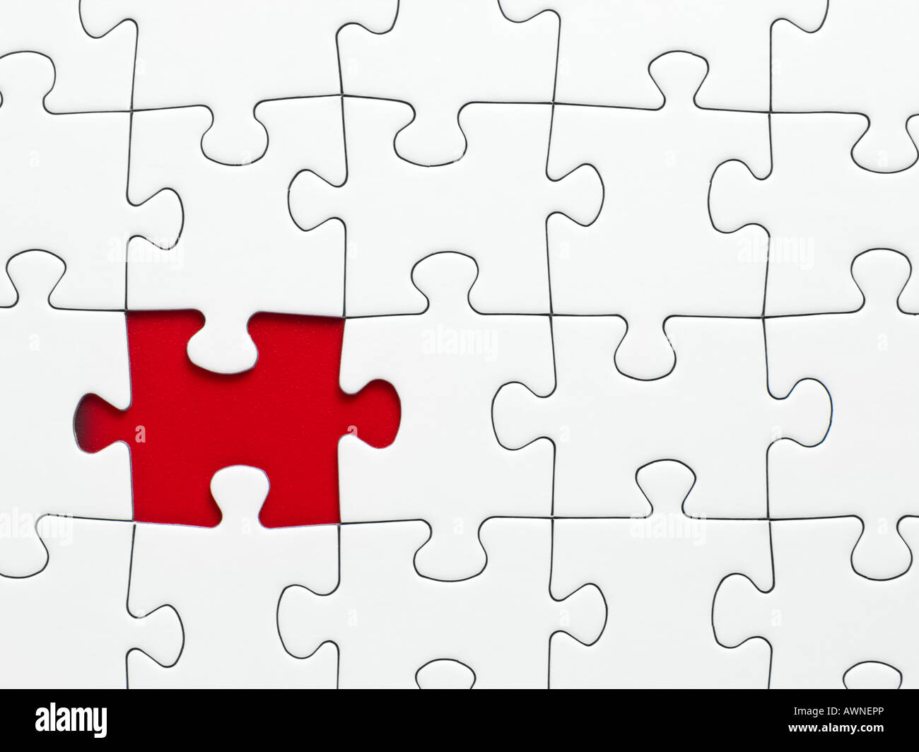 Ein fehlendes Stück aus einer Stichsäge Stockfoto