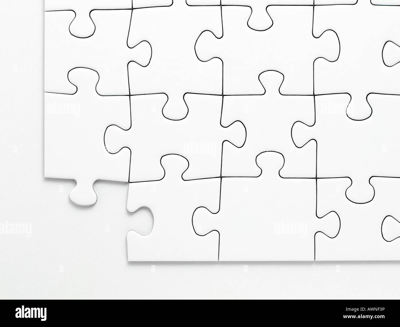 Ein fehlendes Stück aus einer Stichsäge Stockfoto