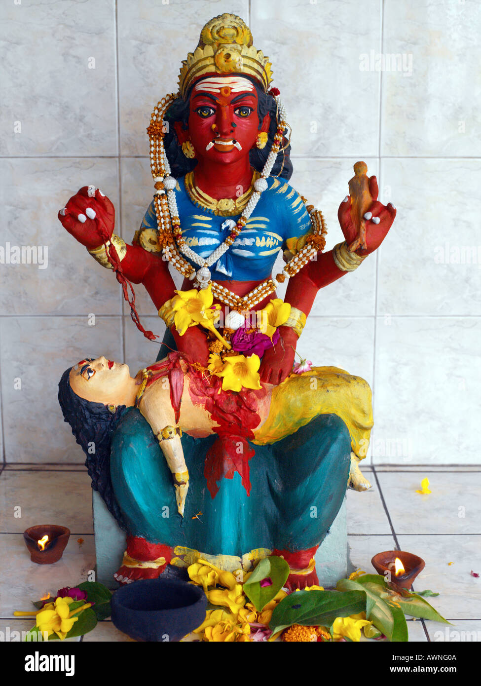 Mauritius Hindu Statue im Tempel Tamil Stockfoto Mauritius Hindu Statue im Tempel Tamil Stockfoto