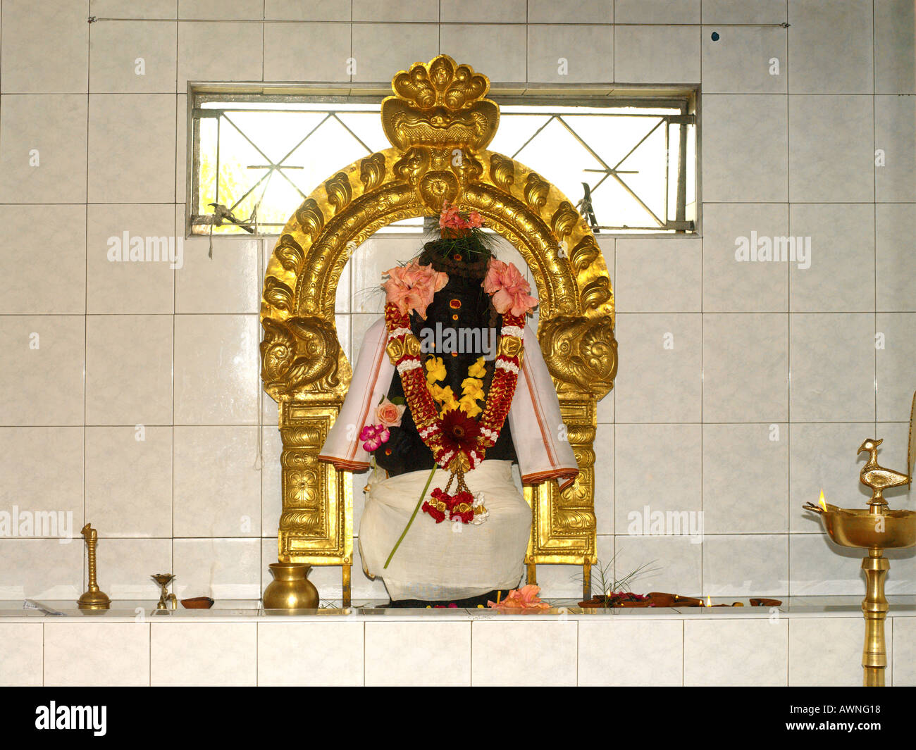 Mauritius Hindu Statue von Shiva in Tamil Tempel Stockfoto Mauritius Hindu Statue von Shiva in Tamil Tempel Stockfoto