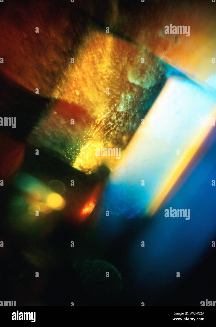 Strukturierte Lichteffekt, gelb-, blau- und Grüntönen. Stockfoto