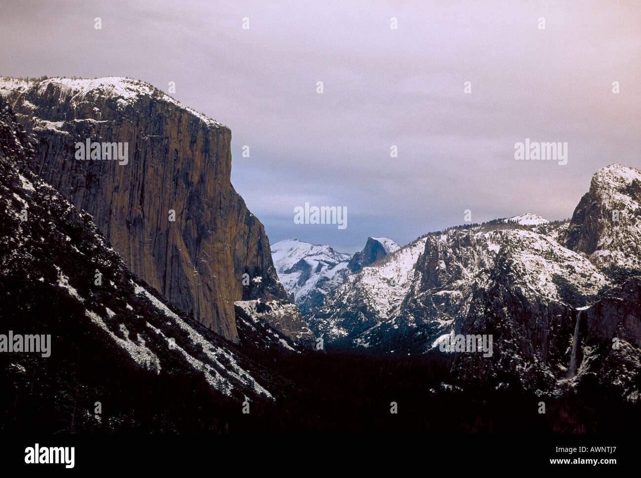 El Capitan, Half Dome, Mitte, Yosemite Valley, Yosemite National Park, Kalifornien, USA, Nordamerika Stockfoto