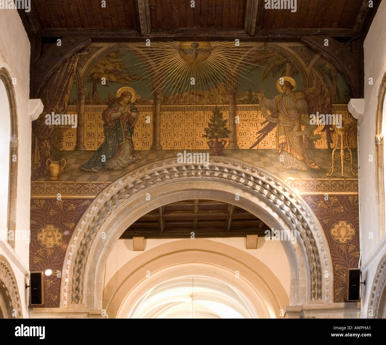 Wand-Gemälde St. Mary Parish Kirche Hemel Hempstead Hertfordshire Stockfoto