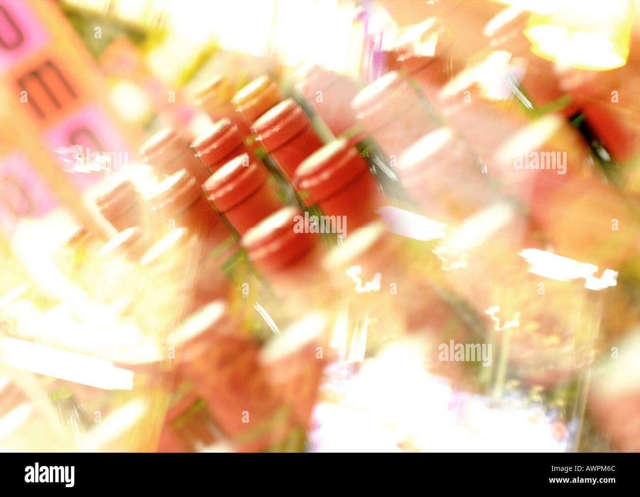 Flaschen, unscharf Stockfoto