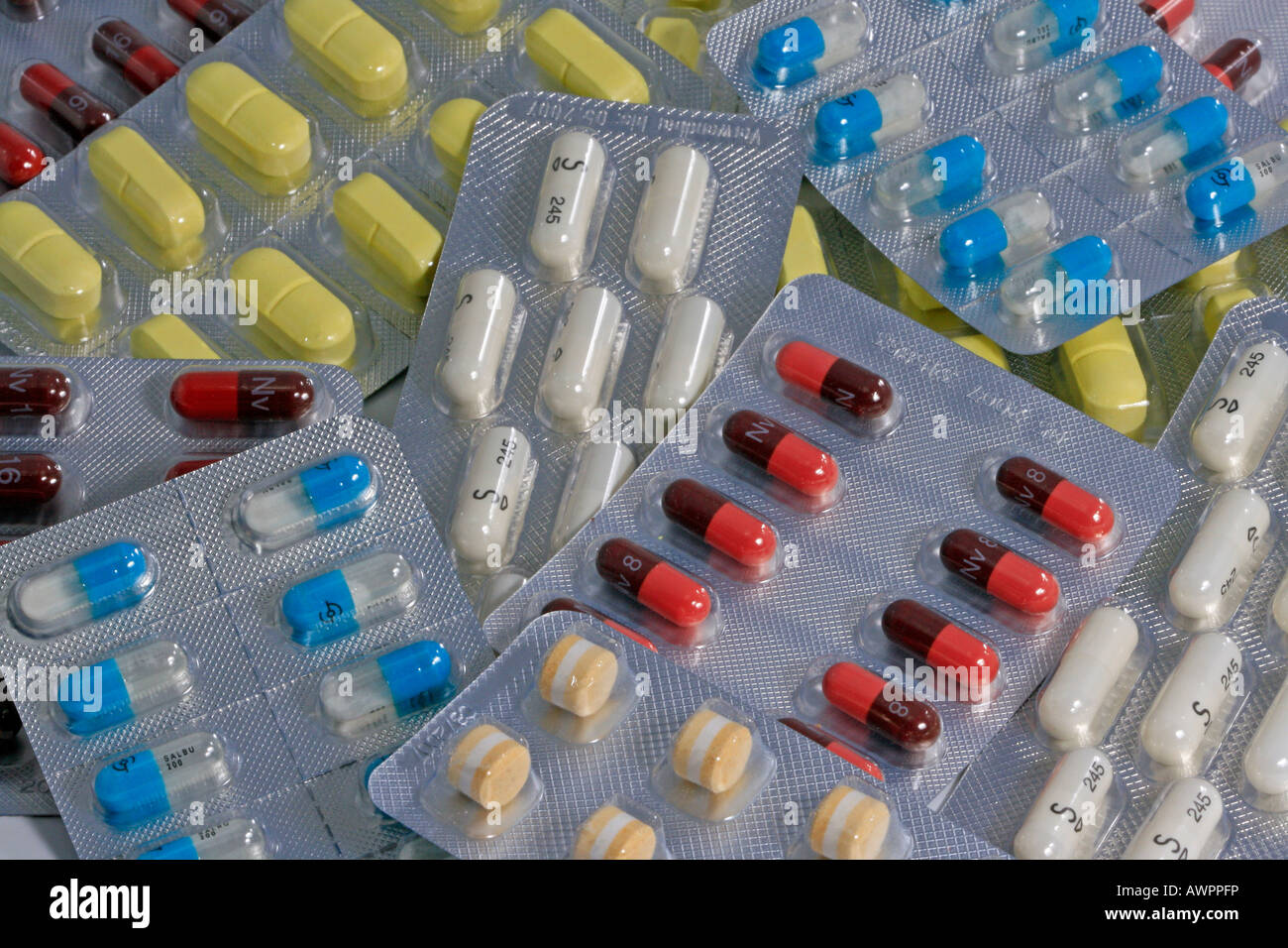 Verschiedene Tabletten Stockfoto