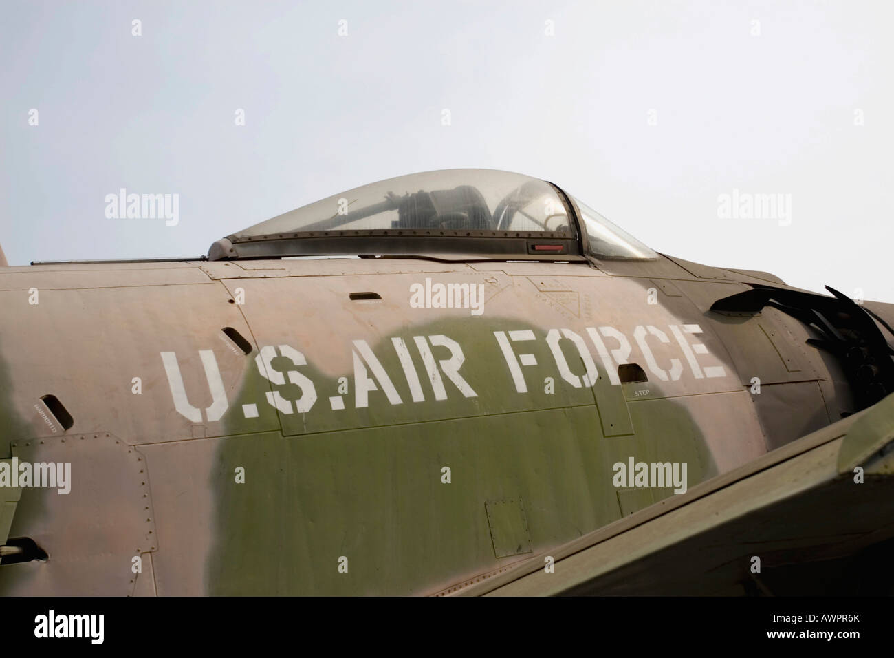 Cockpit auf eine Anzeige - 6 Skyraider aus dem Vietnam-Krieg Stockfoto