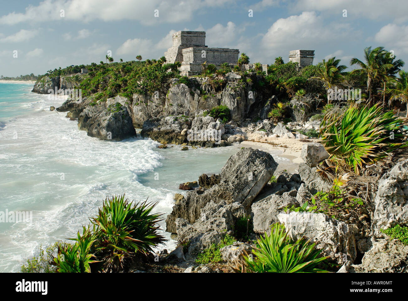 Maya archäologische Ort Tulum, Quintana Roo, Yucatan, Mexiko Stockfoto