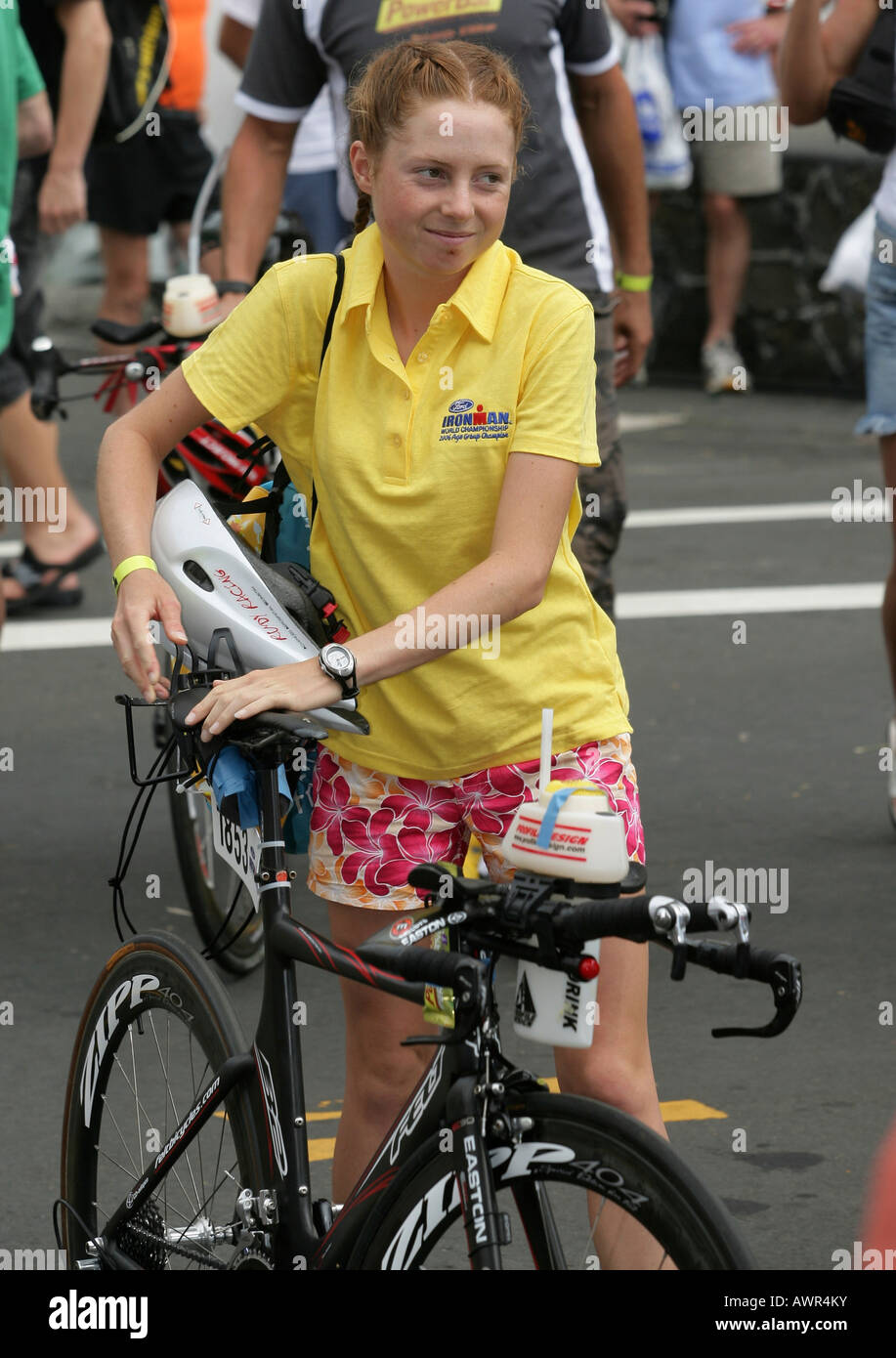 Deutsche Triathlonien Christina Waitz während der Ironman World Championship in Kailua-Kona Hawaii USA Stockfoto